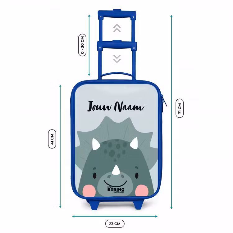 Kinderkoffer met naam - Blauw - Tigo triceratops — 6