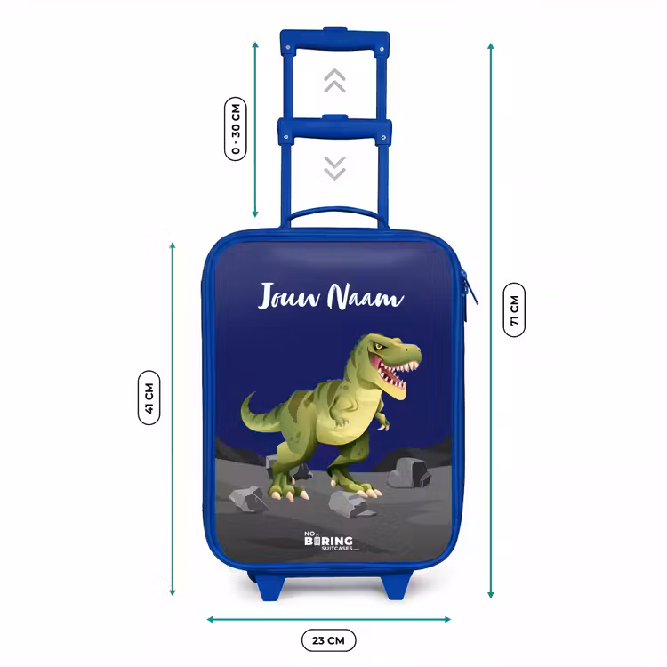 Kinderkoffer met naam - Blauw - Tjibbe T-Rex — 6