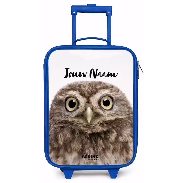 Kinderkoffer met naam - Blauw - Ulke Uil — 1