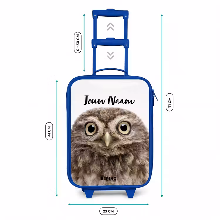 Kinderkoffer met naam - Blauw - Ulke Uil — 6