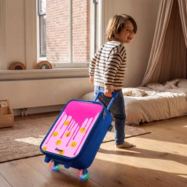 Kinderkoffer - Blauw - Verf - Smiley - Roze — 3