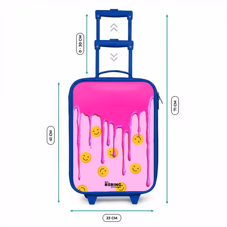 Kinderkoffer - Blauw - Verf - Smiley - Roze — 6