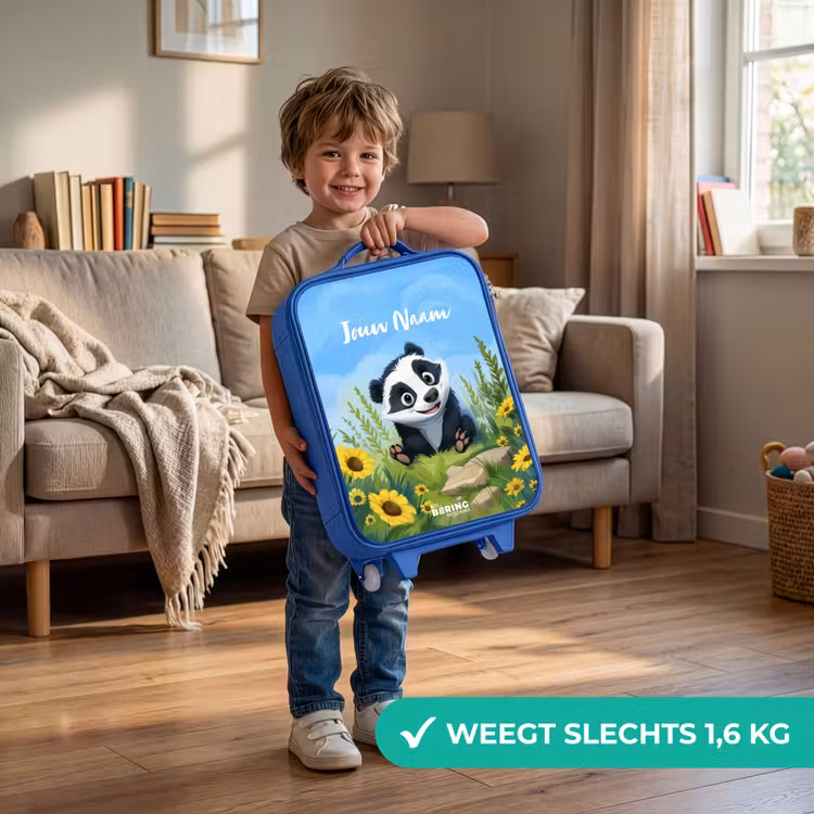 Kinderkoffer met naam - Blauw - Willem wasbeer — 2