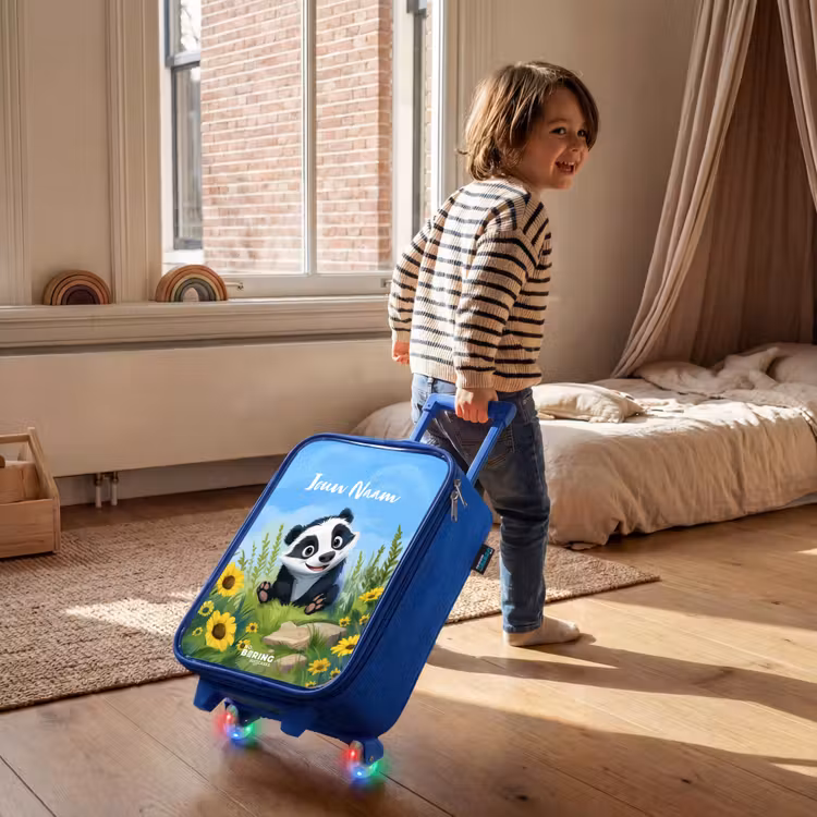 Kinderkoffer met naam - Blauw - Willem wasbeer — 3