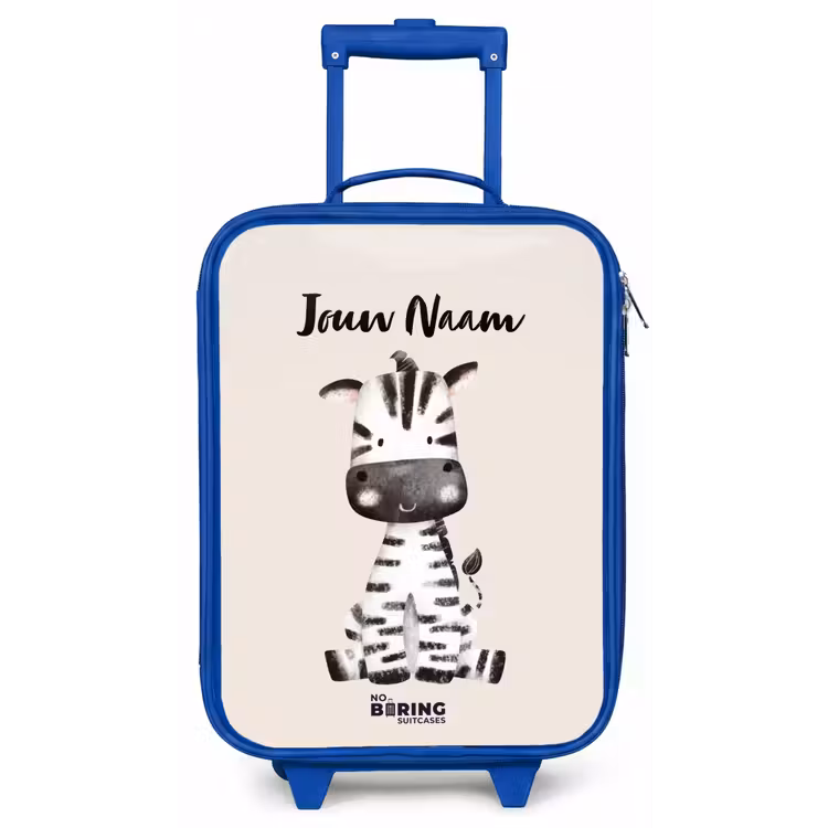 Kinderkoffer met naam - Blauw - Zoë Zebra — 1