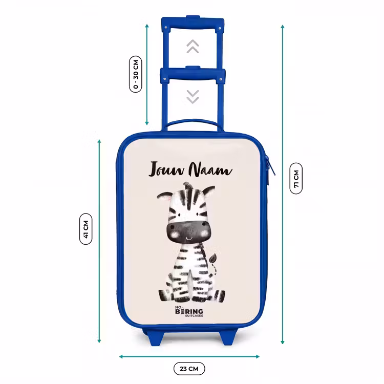 Kinderkoffer met naam - Blauw - Zoë Zebra — 6