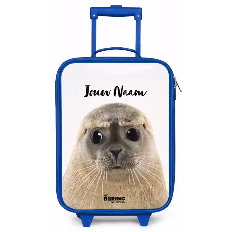 Kinderkoffer met naam - Blauw - Zyon Zeehond — 1