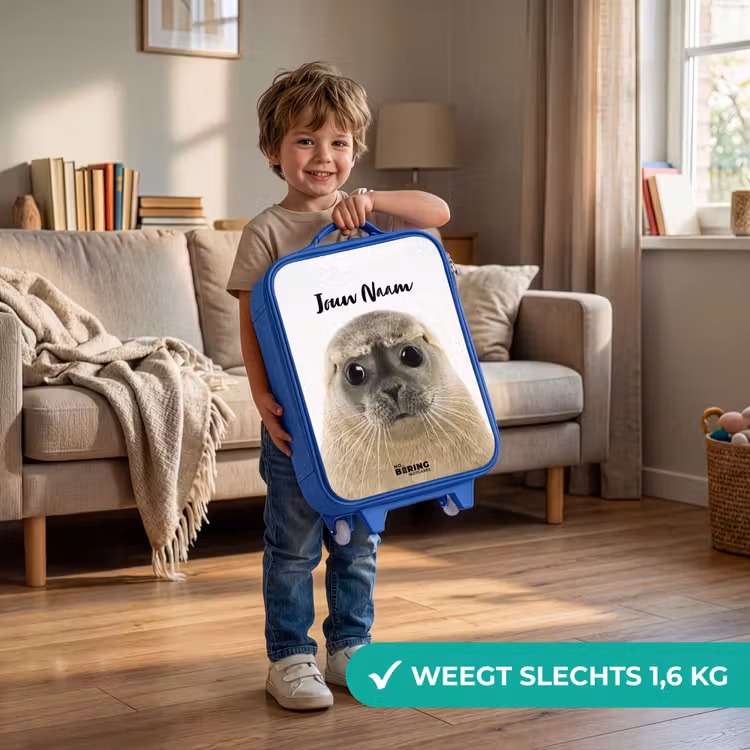 Kinderkoffer met naam - Blauw - Zyon Zeehond — 2