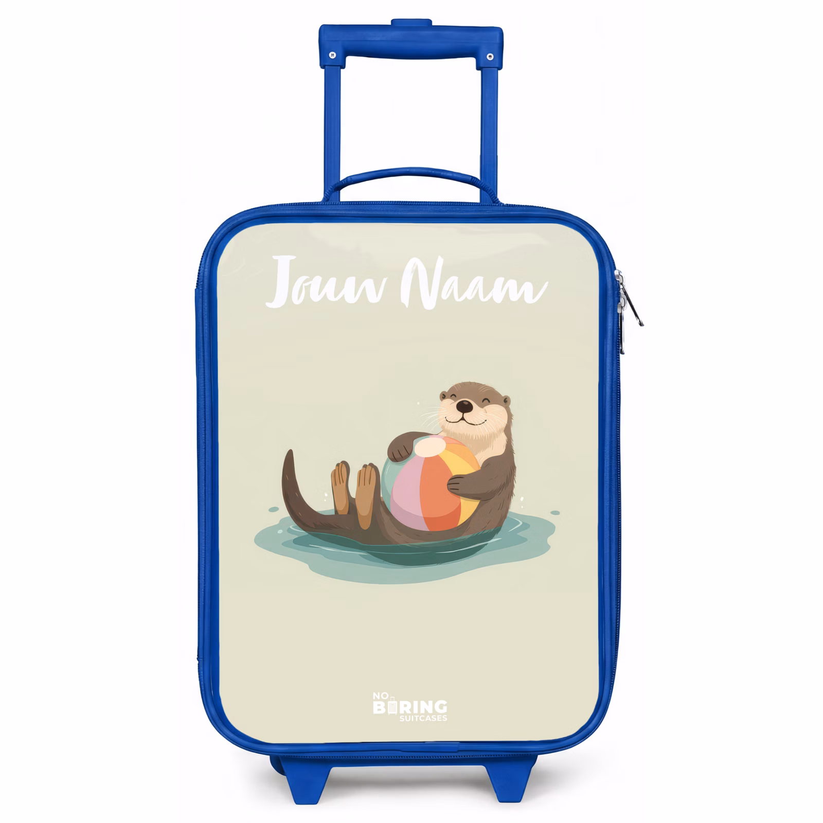 Kinderkoffer met naam - Blauw - Otter - Strandbal - Water — 1