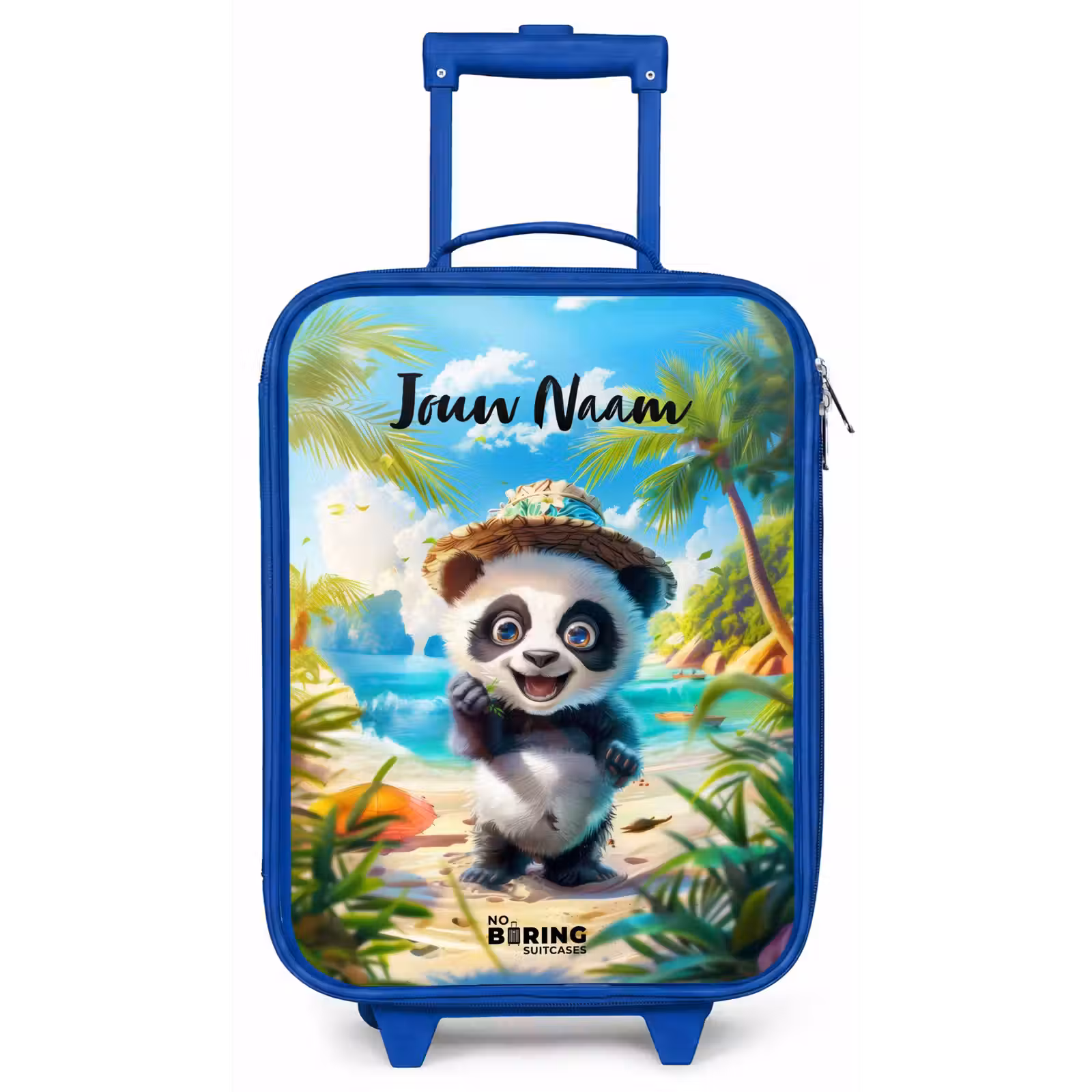Kinderkoffer met naam - Blauw - Pablo panda — 1