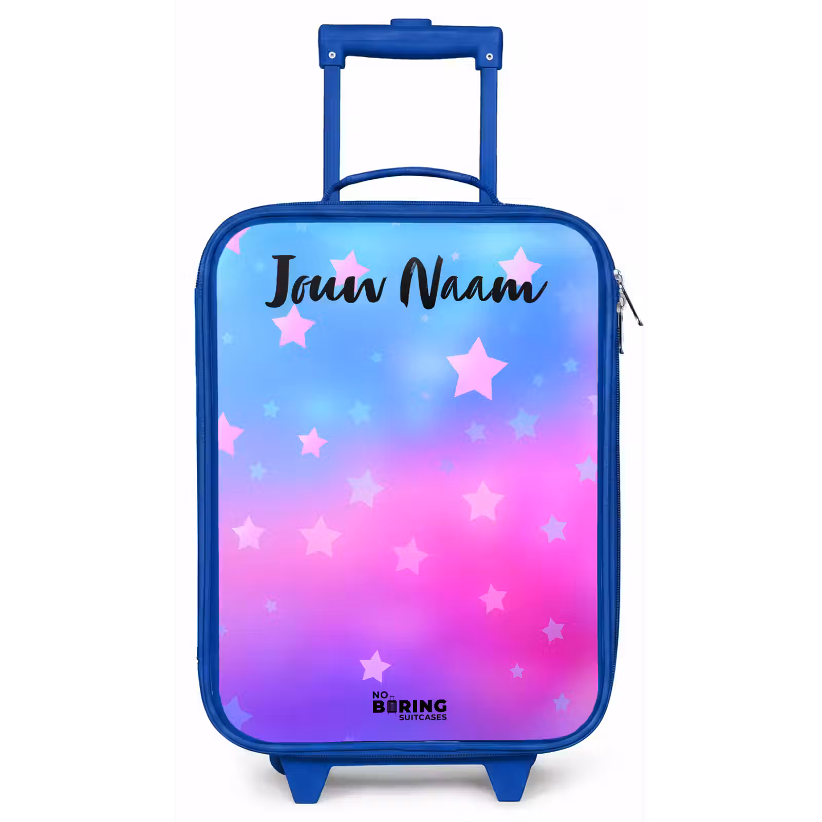 Kinderkoffer met naam - Blauw - Sterren - Roze - Blauw — 1