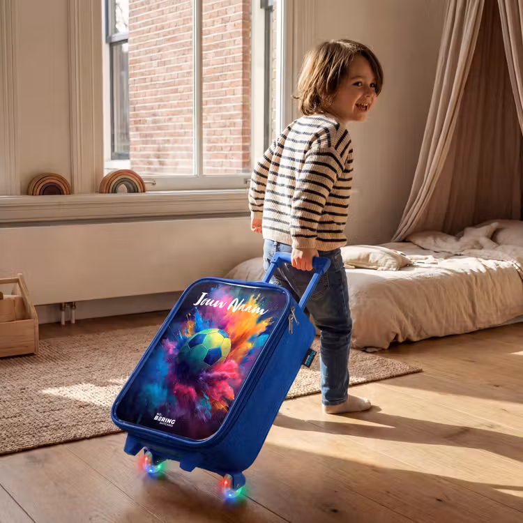 Kinderkoffer met naam - Blauw - Neon - Bal - Kleurrijk — 3