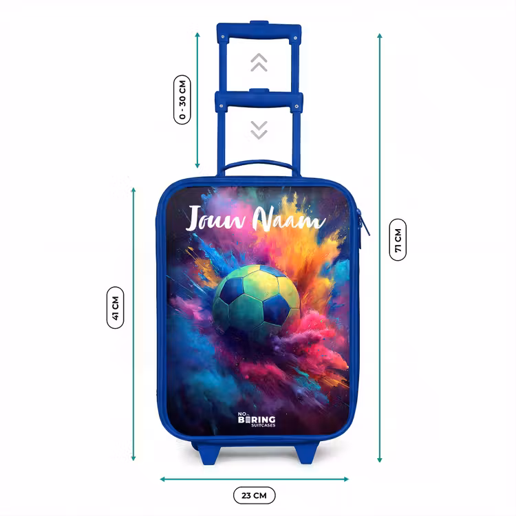 Kinderkoffer met naam - Blauw - Neon - Bal - Kleurrijk — 6