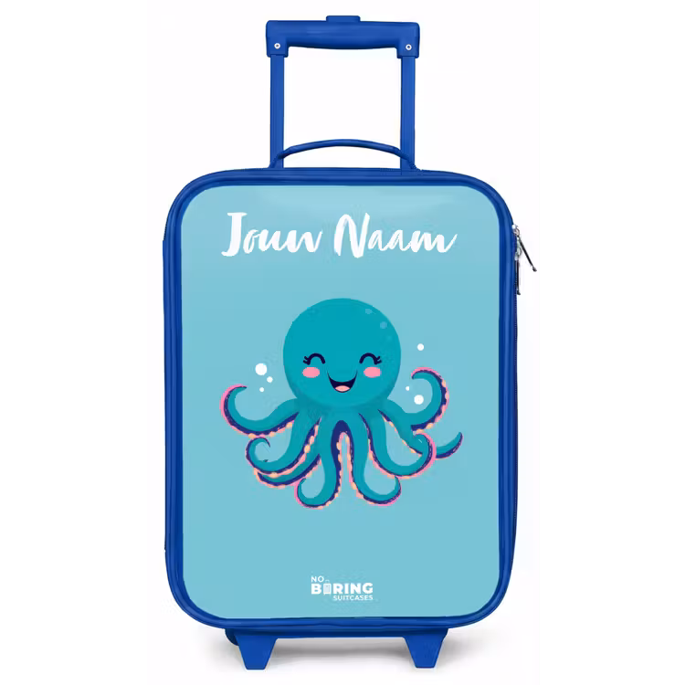 Kinderkoffer met naam - Blauw - Octopus - Water - Blauw — 1
