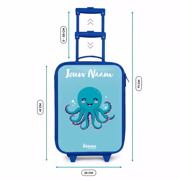 Kinderkoffer met naam - Blauw - Octopus - Water - Blauw — 6