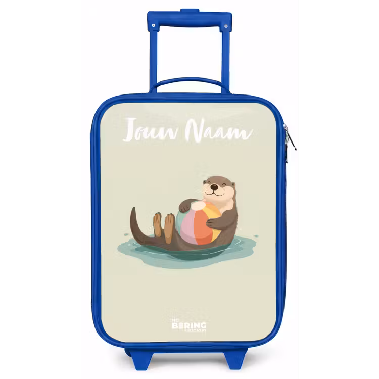 Kinderkoffer met naam - Blauw - Otter - Strandbal - Water — 1