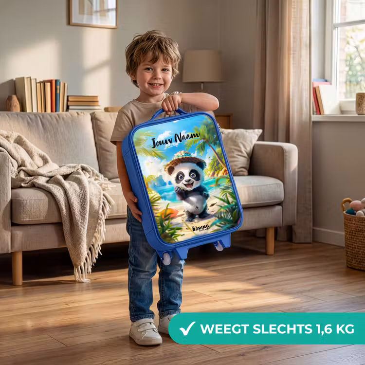 Kinderkoffer met naam - Blauw - Pablo panda — 2