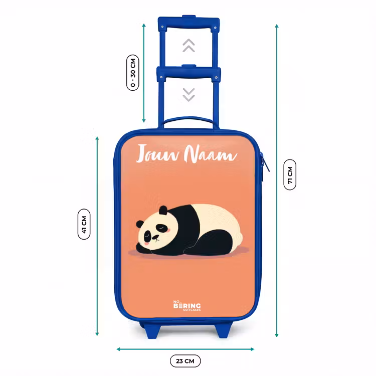 Kinderkoffer met naam - Blauw - Panda - Slapen - Oranje — 6