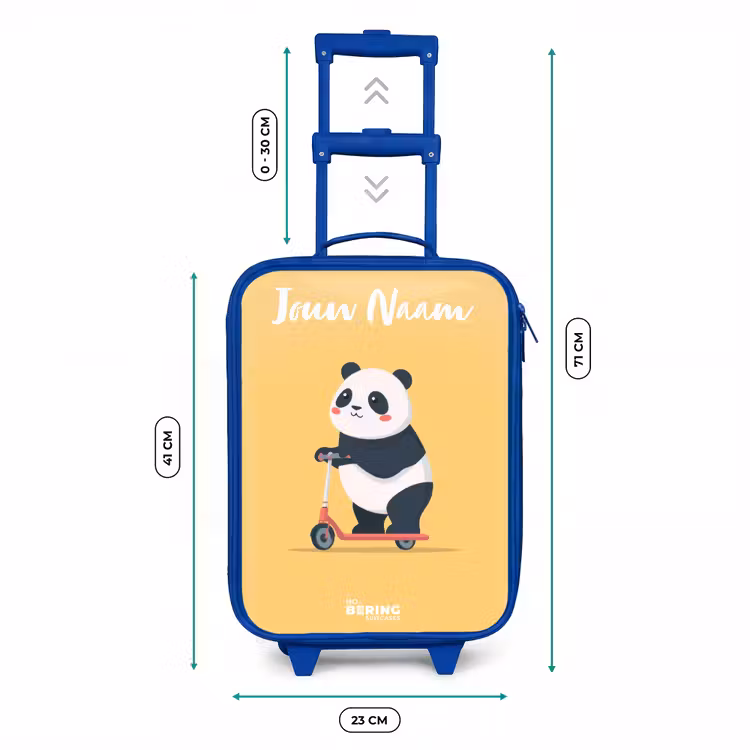 Kinderkoffer met naam - Blauw - Panda - Step - Geel — 6