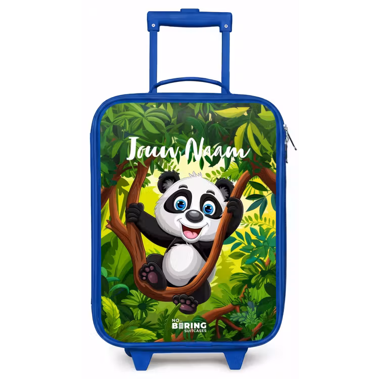 Kinderkoffer met naam - Blauw - Pedro panda — 1