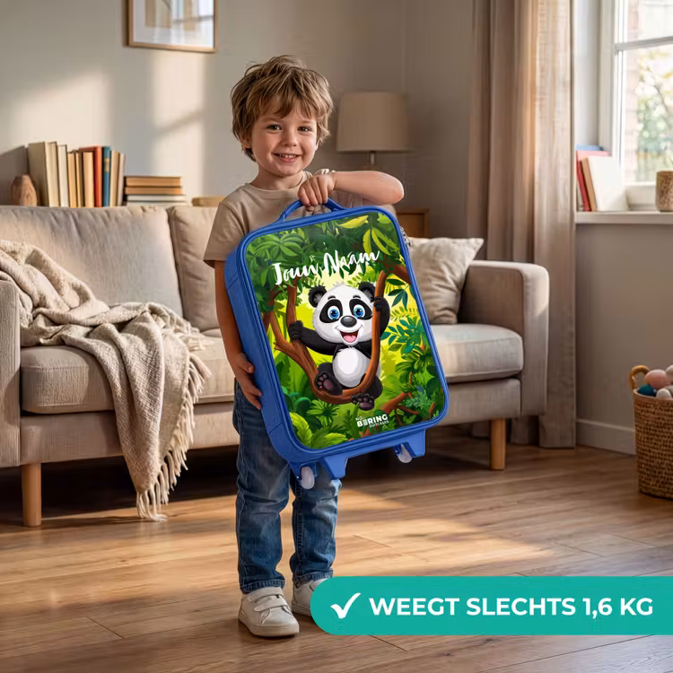 Kinderkoffer met naam - Blauw - Pedro panda — 2