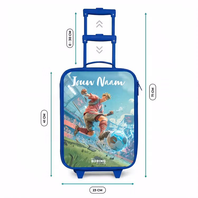 Kinderkoffer met naam - Blauw - Stadion - Voetballer - Bal - Elektrisch — 6