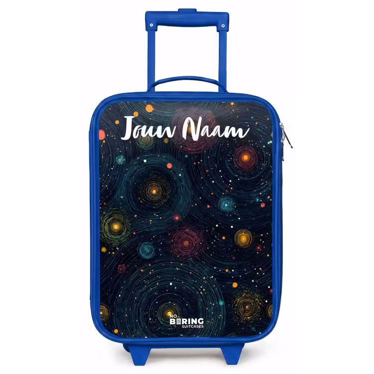Kinderkoffer met naam - Blauw - Sterren - Planeten - Kleurrijk — 1