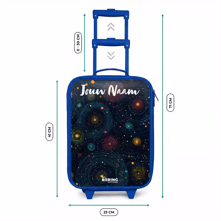 Kinderkoffer met naam - Blauw - Sterren - Planeten - Kleurrijk — 6