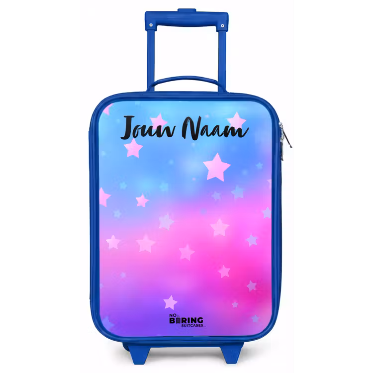 Kinderkoffer met naam - Blauw - Sterren - Roze - Blauw — 1