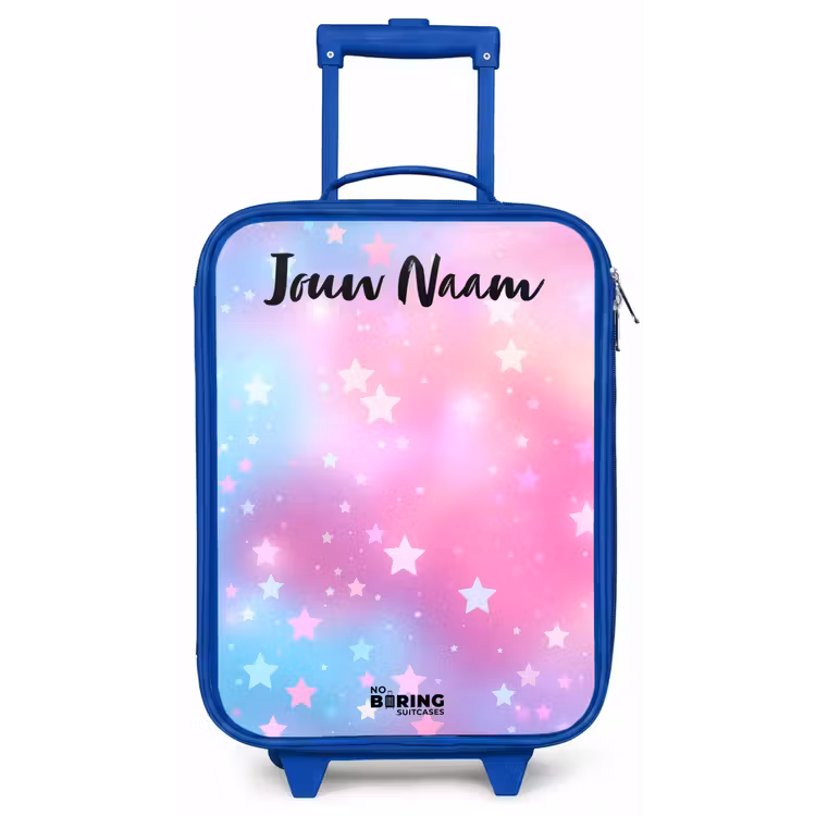 Kinderkoffer met naam - Blauw - Sterren - Roze - Blauw — 1