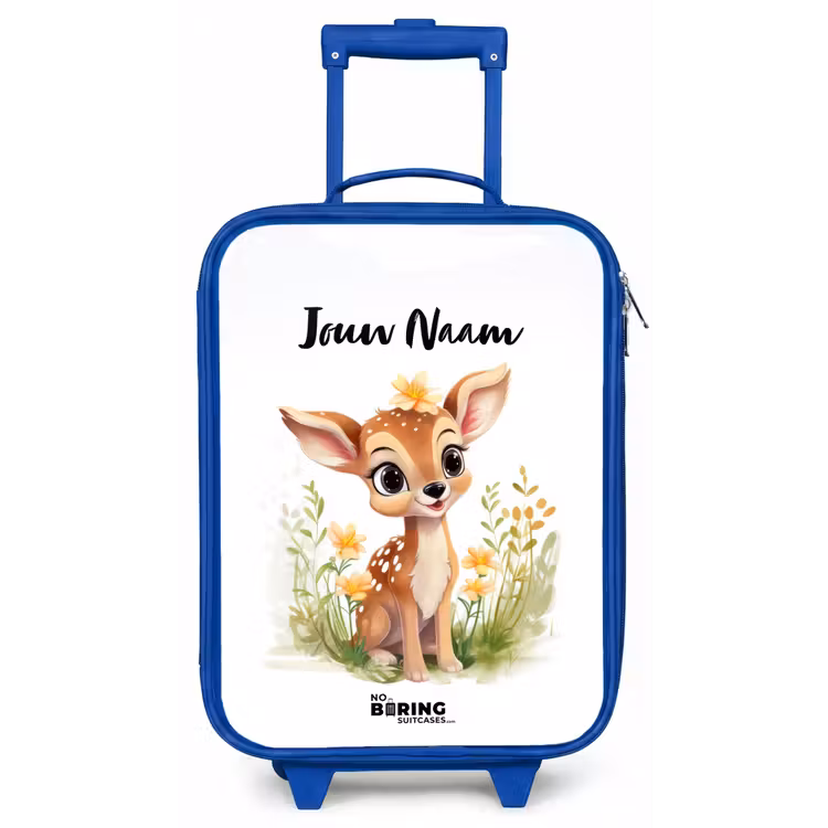Kinderkoffer met naam - Blauw - Tilly tuinhertje — 1