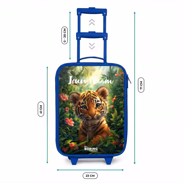Kinderkoffer met naam - Blauw - Tommy tijger — 6
