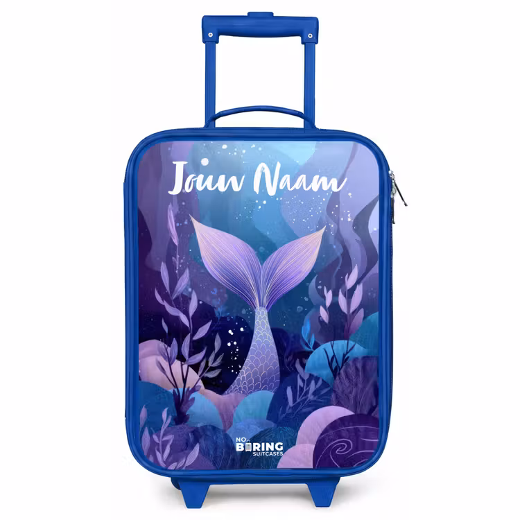 Kinderkoffer met naam - Blauw - Zeemeermin - Onderwater - Paars - Blauw — 1