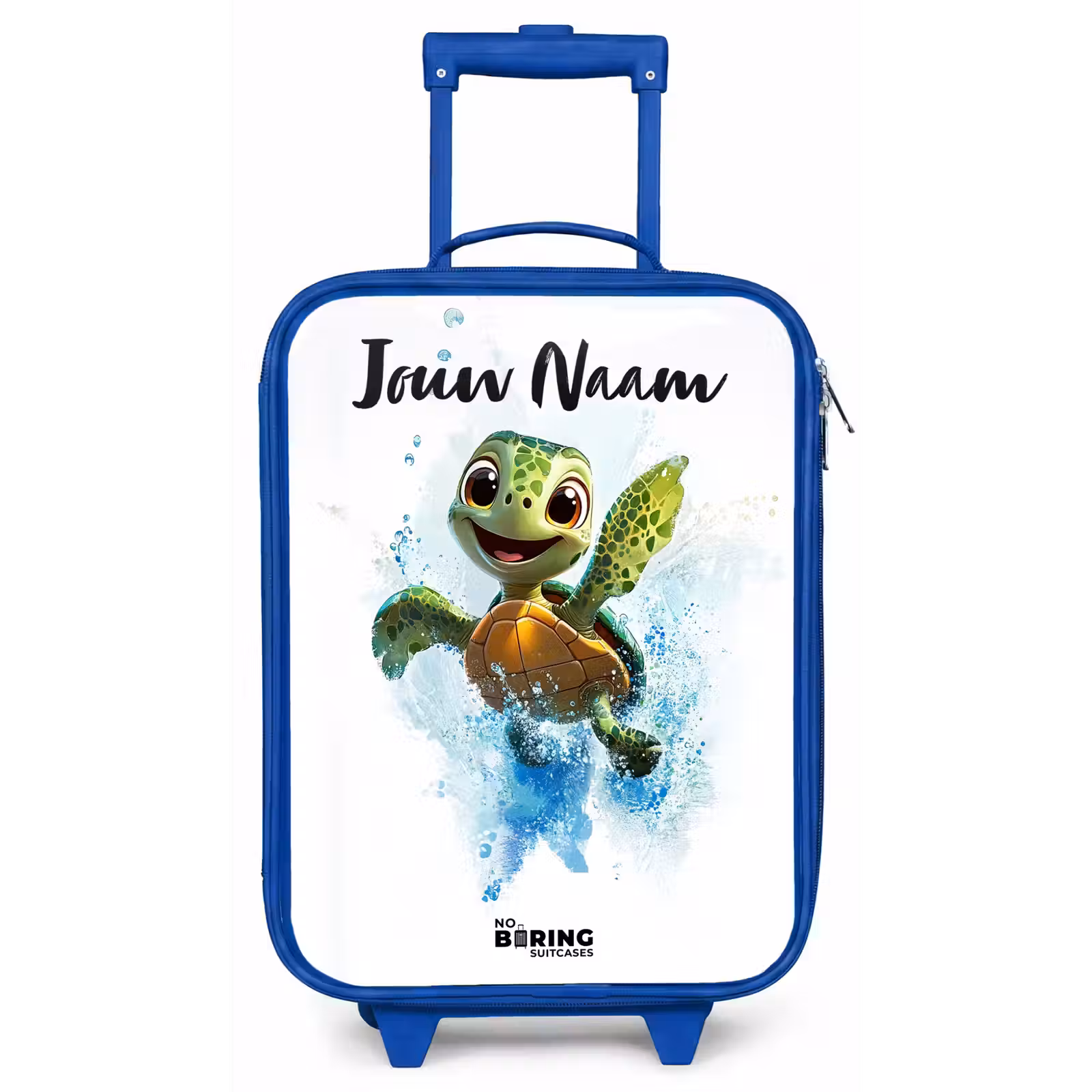 Kinderkoffer met naam - Blauw - Schildpad - Water - Groen — 1