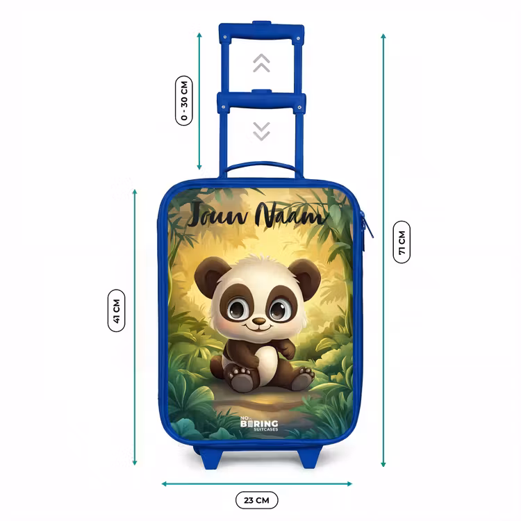 Kinderkoffer met naam - Blauw - Panda - Bamboebos - Groen — 6