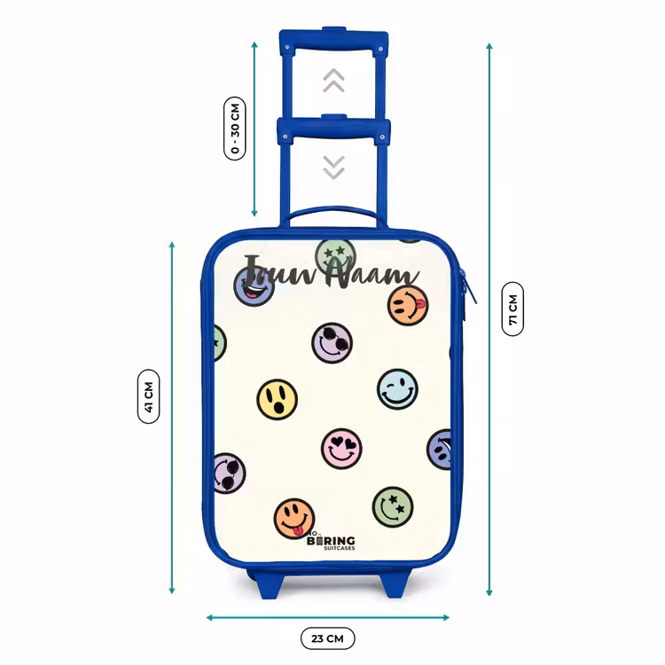 Kinderkoffer met naam - Blauw - Speelse smiley-mix — 6