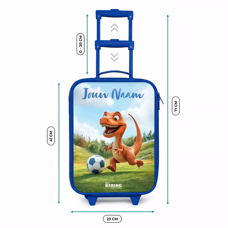 Kinderkoffer met naam - Blauw - Voetbal - Dino - Sport — 6