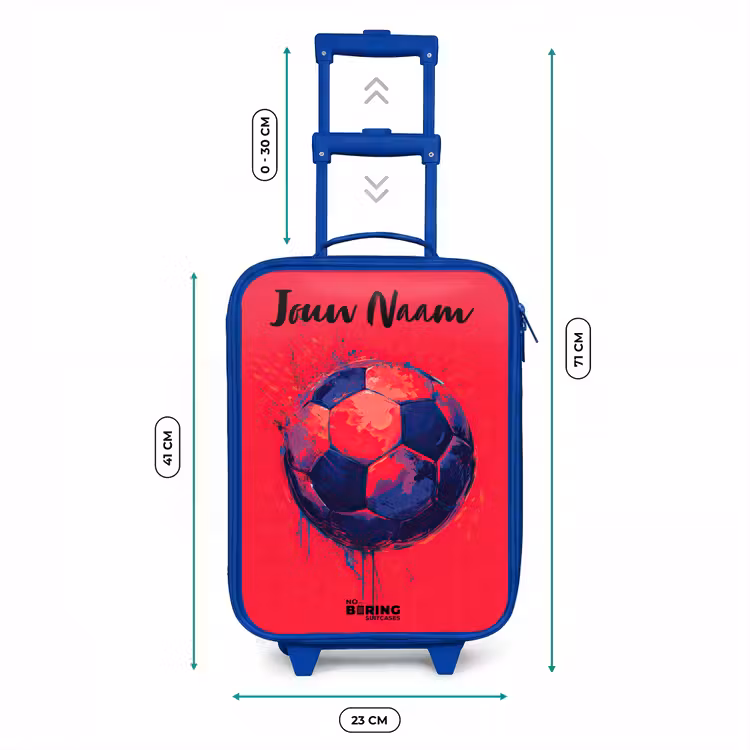 Kinderkoffer met naam - Blauw - Voetbalvibes - Verf - Blauw - Rood — 6