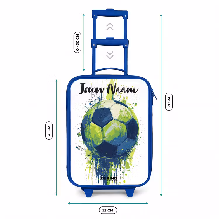 Kinderkoffer met naam - Blauw - Voetbalvibes - Verf - Groen - Blauw — 6
