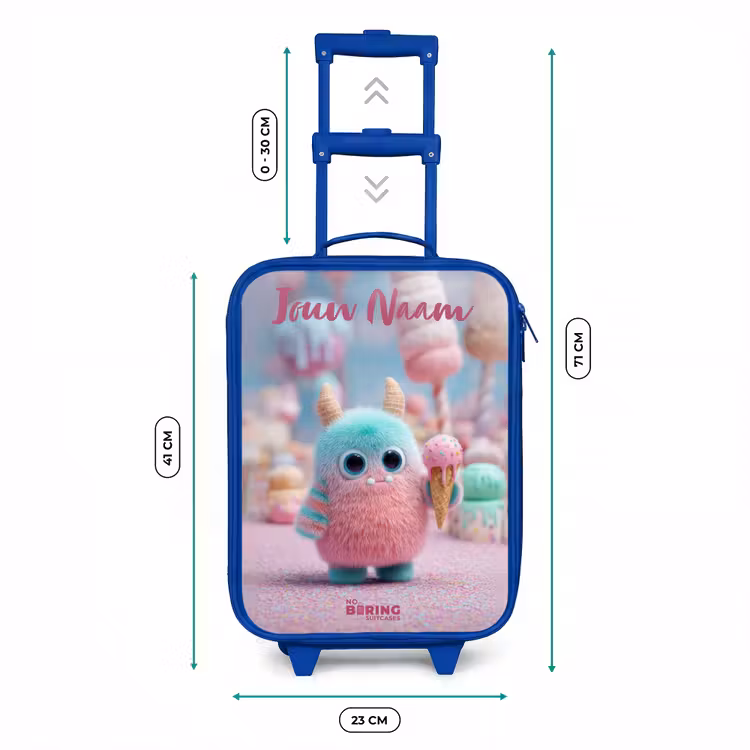 Kinderkoffer met naam - Blauw - Zoet Monstersnoep Avontuur — 6