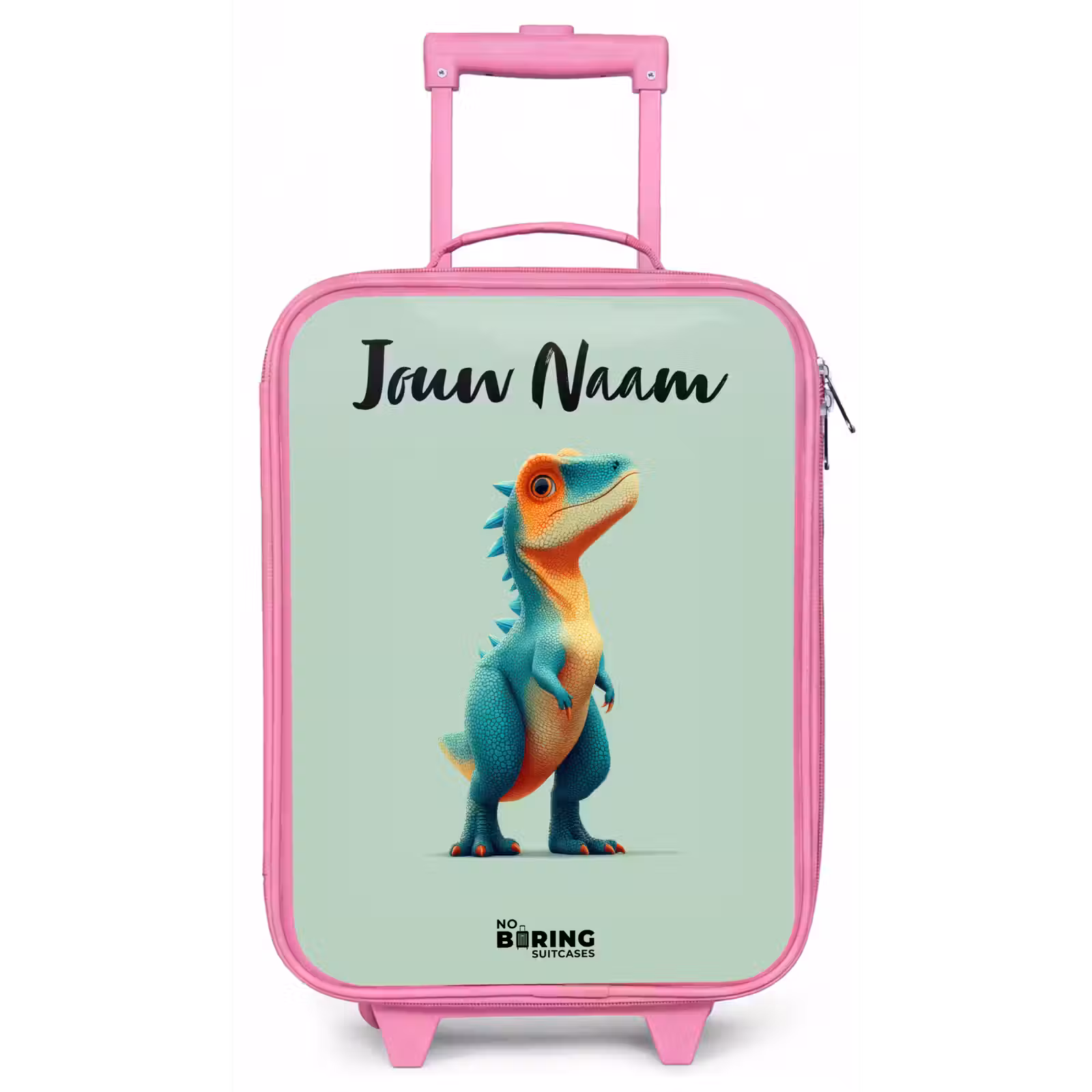 Kinderkoffer met naam - Roze - Dino - Dier - Groen - Oranje — 1