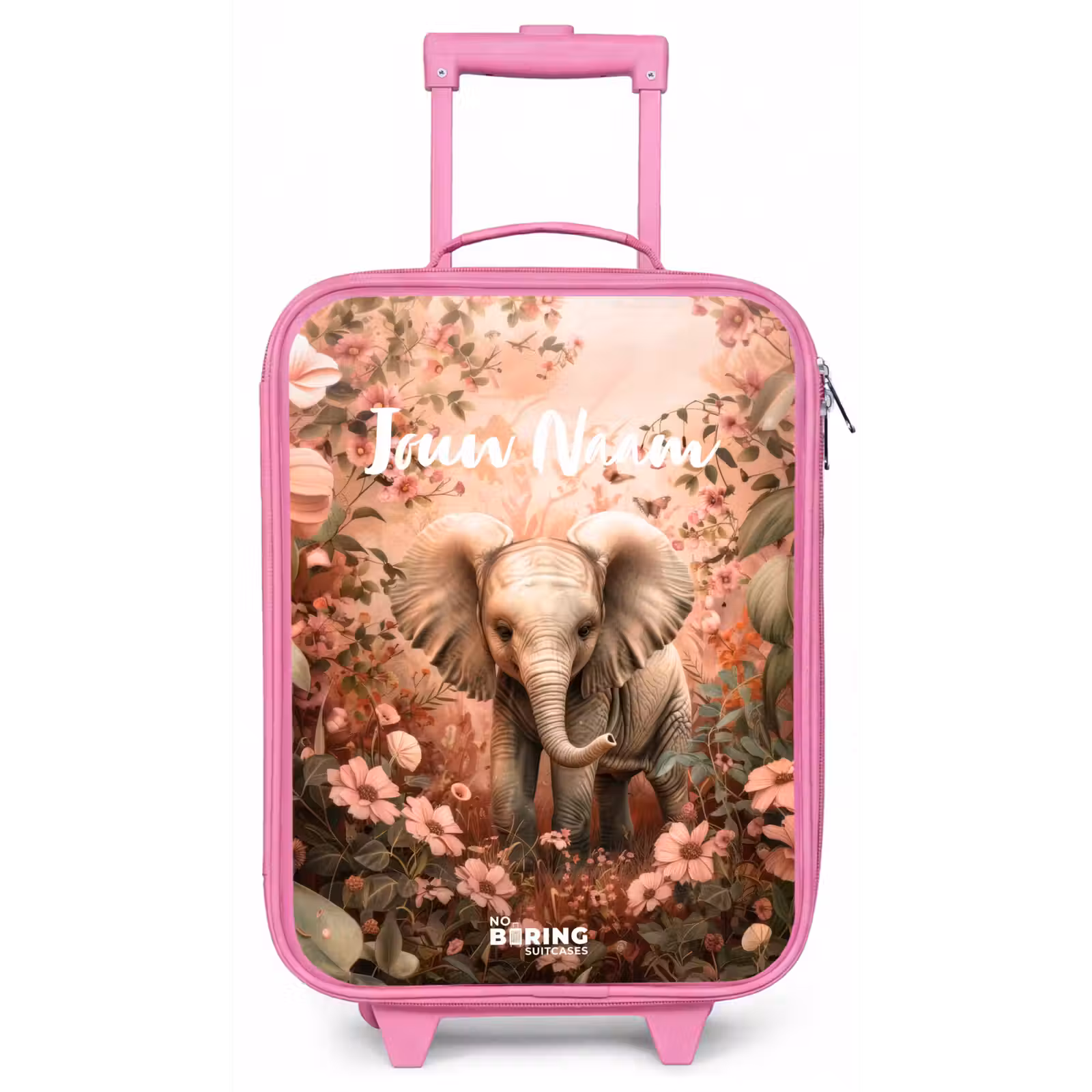 Kinderkoffer met naam - Roze - Flora flapoor — 1