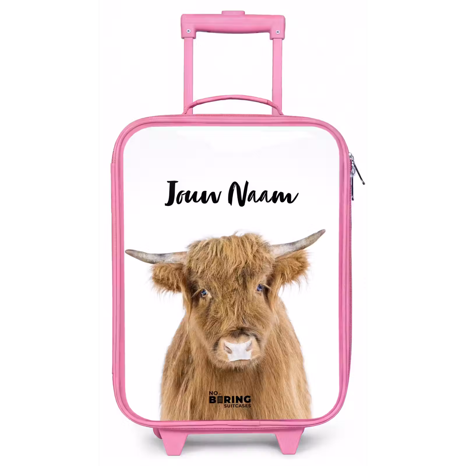 Kinderkoffer met naam - Roze - Halbe Hooglander — 1
