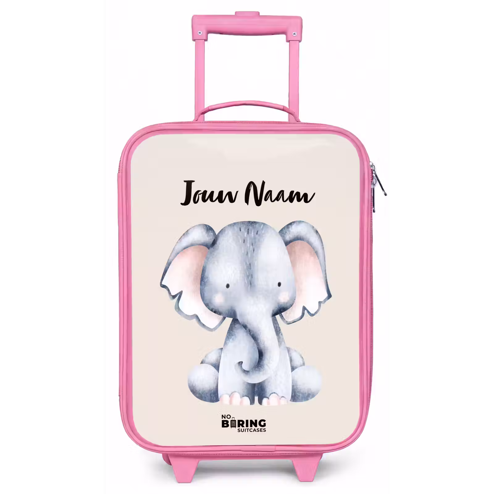 Kinderkoffer met naam - Roze - Oane Olifant — 1