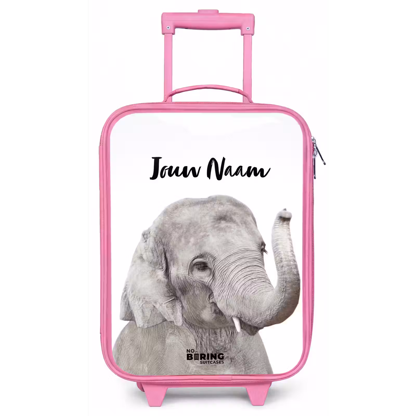 Kinderkoffer met naam - Roze - Oscar Olifant — 1