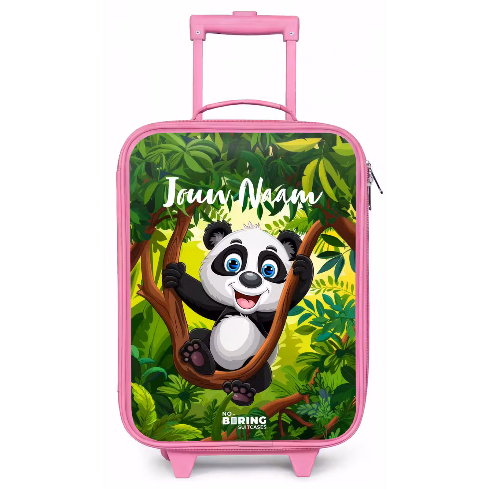 Kinderkoffer met naam - Roze - Pedro panda — 1