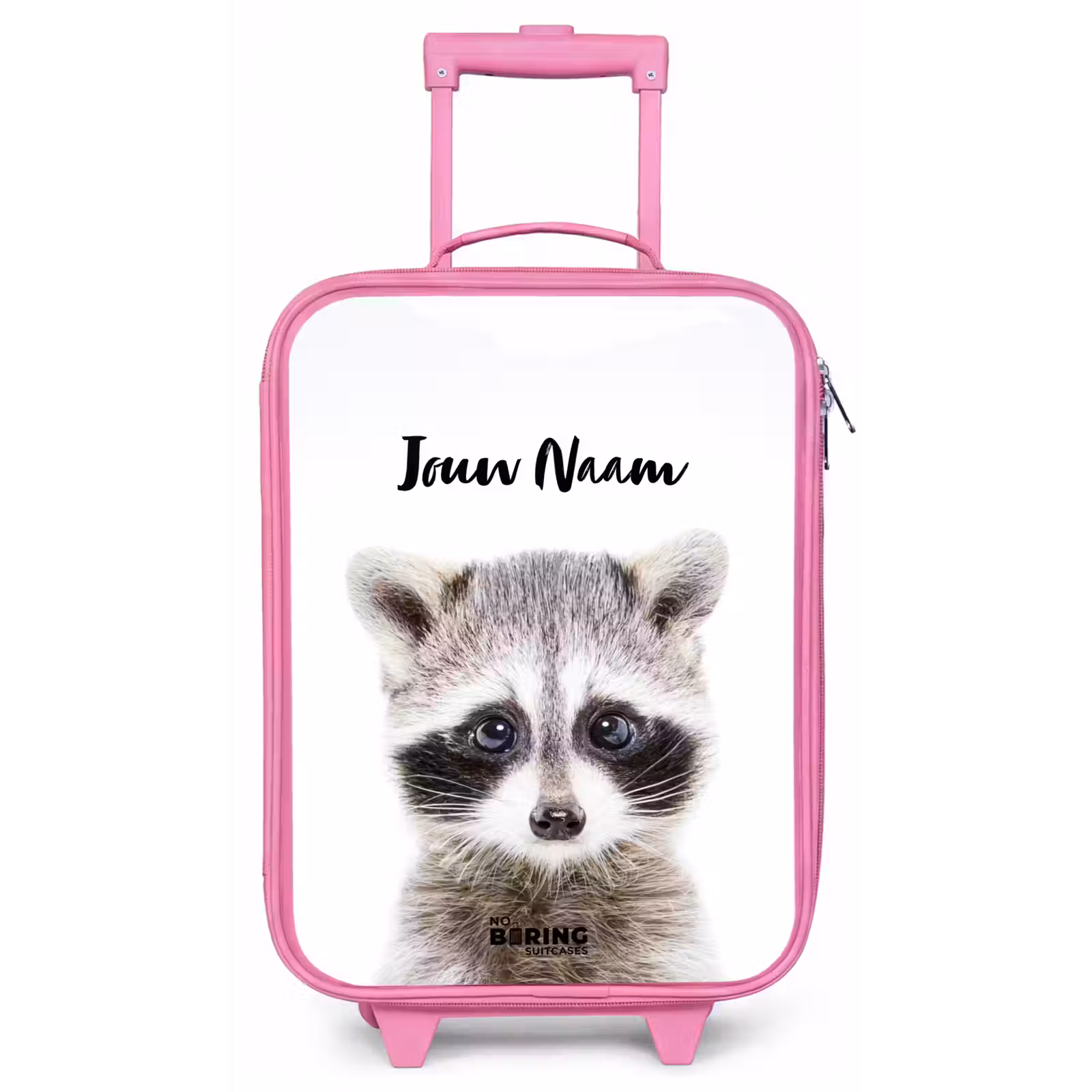 Kinderkoffer met naam - Roze - Rachid Racoon — 1