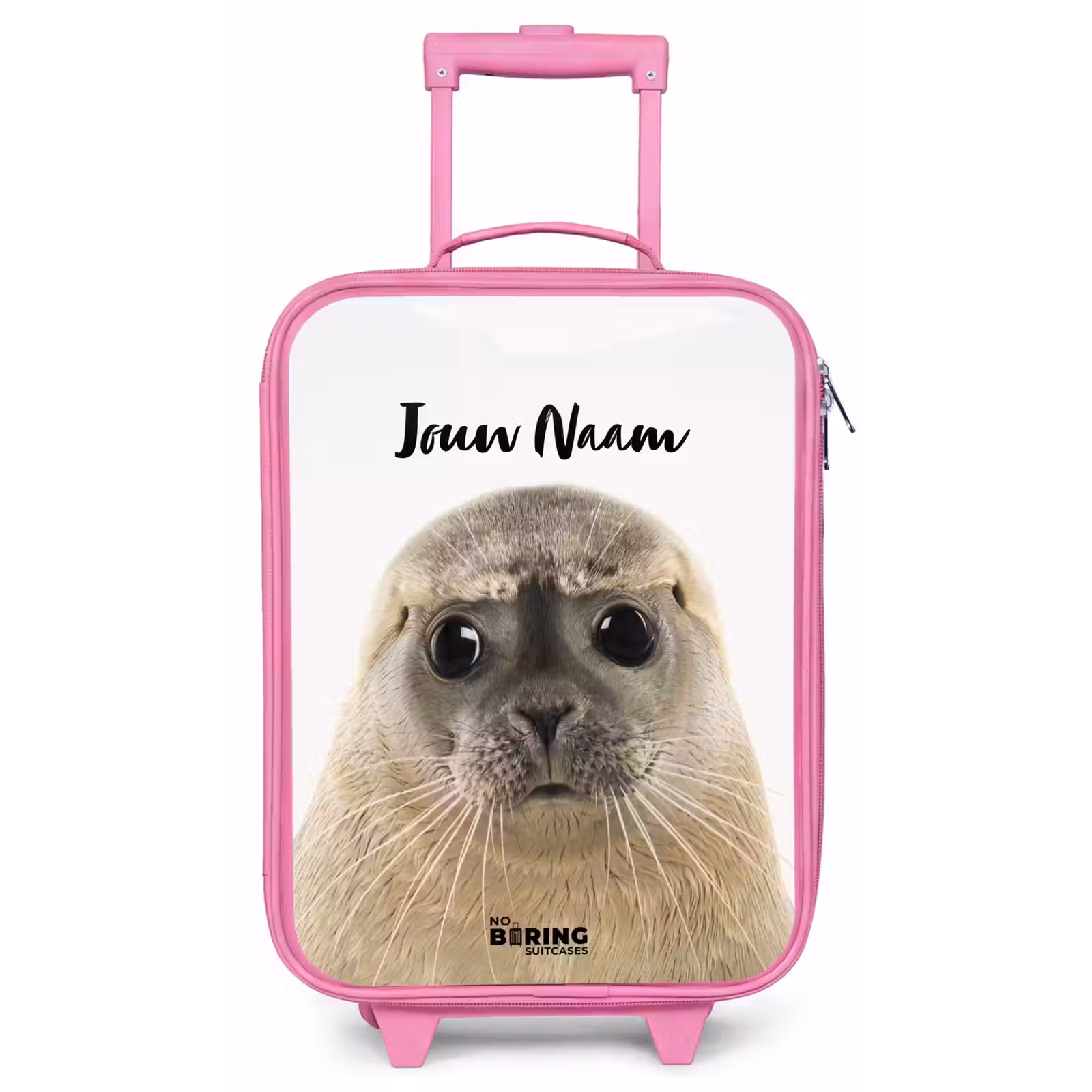 Kinderkoffer met naam - Roze - Zyon Zeehond — 1