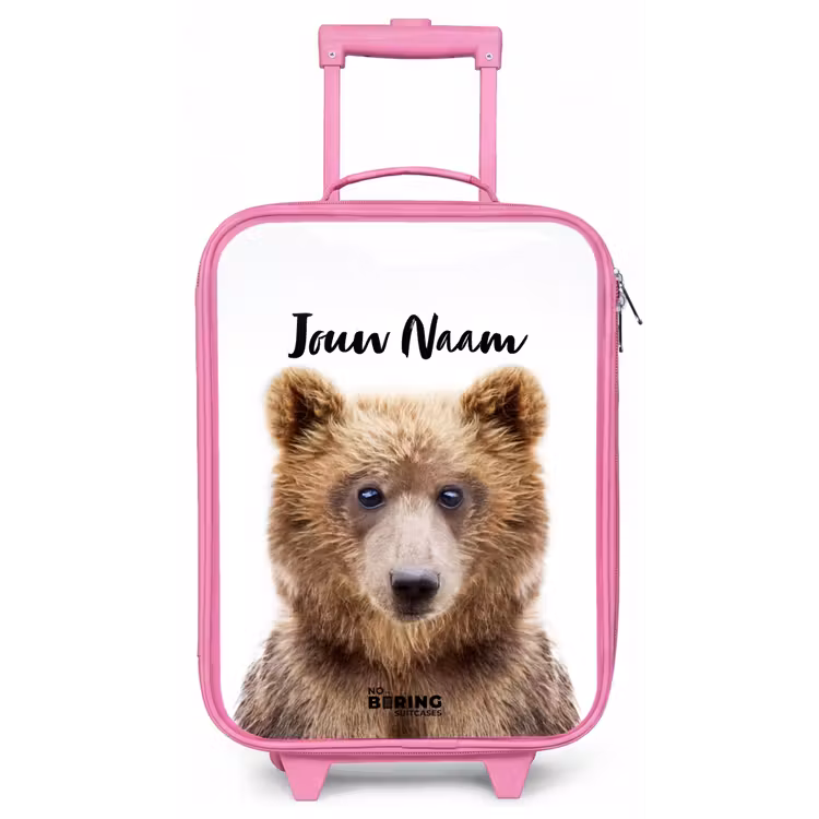 Kinderkoffer met naam - Roze - Bennie Beer — 1