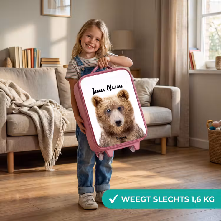 Kinderkoffer met naam - Roze - Bennie Beer — 2
